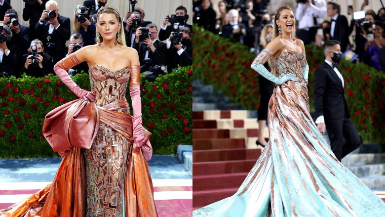 Blake Lively transformohet në Met Gala me fustanin Versace të frymëzuar nga arkitektura