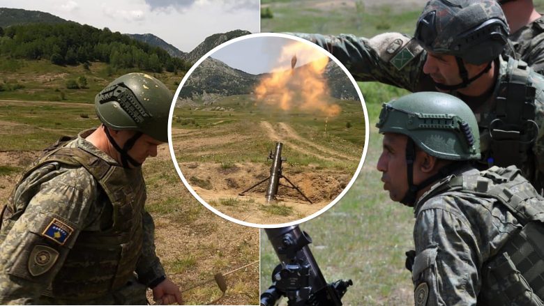 Qitja luftarake me mortaja, pamje nga trajnimi i përbashkët mes ushtarëve të Kosovës dhe Shqipërisë