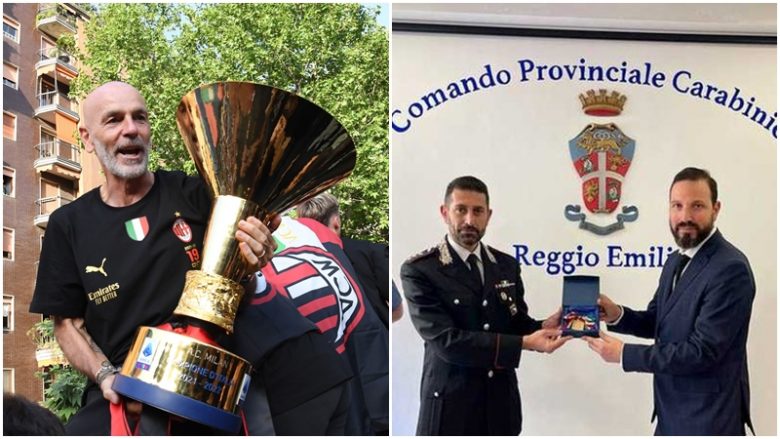 Policia ia dorëzon medaljen e kampionit Stefano Piolit, pasi në festën e titullit iu ishte vjedhur