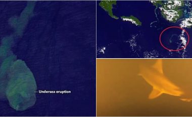 Sateliti i NASA-s ka fotografuar pamje të vullkanit nënujor te “shtëpia e peshkaqenëve” në thellësitë e Oqeanit Paqësor