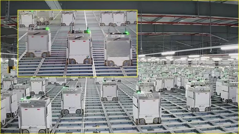 Brenda magazinës gjigante në Londër, ku një ‘ushtri’ prej 2000 robotësh ‘mbledh’ deri në 2 milionë artikuj ushqimorë në ditë