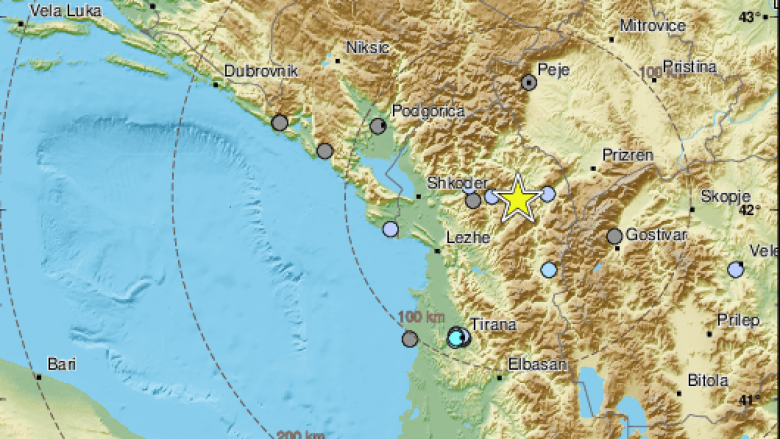 Tërmet në Shqipëri, epiqendra 47 kilometra larg Prizrenit