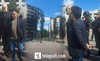 Abazoviq dhe Rama në Ukrainë, zyrtarët lokalë ua tregojnë dëmet e shkaktuara nga lufta – kryeministri i Shqipërisë i rrethuar nga forcat RENEA