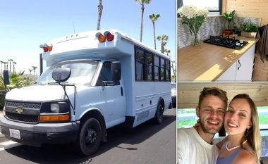 Nuk paguajnë as qira e fatura të shumta, çifti britanik minibusin e shkollës e shndërruan në shtëpi në rrota për të shëtitur nëpër SHBA