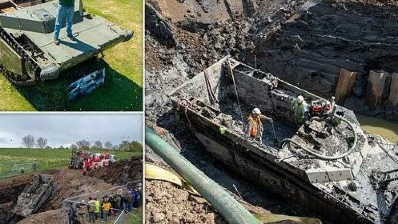Për 74 vite qëndroi i “varrosur” në Britani, restaurohet tanku 20- tonësh që ndihmoi në evakuimin e banorëve nga përmbysjet