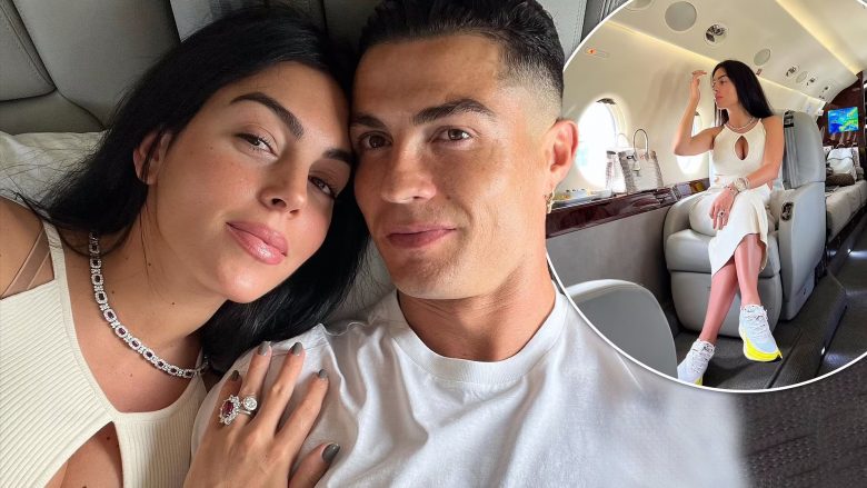 “Njeriu i ëndrrave të mia” – Georgina Rodriguez duket e lumtur në krahët e Cristiano Ronaldos në imazhet e radhës nga avioni privat