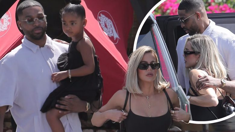 Khloe Kardashian dhe Tristan Thompson ndajnë një përqafim të sikletshëm teksa kalojnë kohë së bashku në Los Angeles me vajzën e tyre