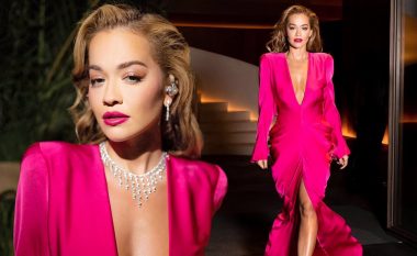 Rita Ora shfaqet magjepsëse në fustan rozë teksa performon në eventin e “Cartier” në Milano