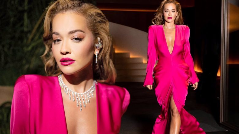 Rita Ora shfaqet magjepsëse në fustan rozë teksa performon në eventin e “Cartier” në Milano