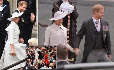Megxit i përket të kaluarës: Princi Harry dhe Meghan Markle shkëlqejnë me rikthimin e tyre në ceremoninë zyrtare të jubileut të Mbretëreshës