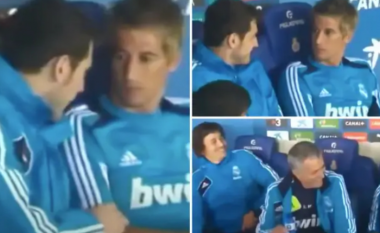 E gjithë bankina e Real Madridit po qeshte me të, madje Ronaldo i drejtohej me gisht në kokë – momenti kur Coentrao nuk e dinte se nuk ishte i ftuar për ndeshjen me Espanyolin