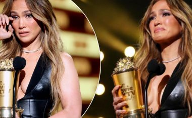 Jennifer Lopez përlotet gjatë fjalimit emocional në “MTV Movie & TV Awards 2022” pas pranimit të çmimit të gjeneratës