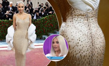 Kim Kardashian mohon se ka dëmtuar fustanin e Marilyn Monroe në “Met Gala 2022”