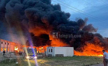 Zjarr në fabrikën e ngjyrave në Ferizaj