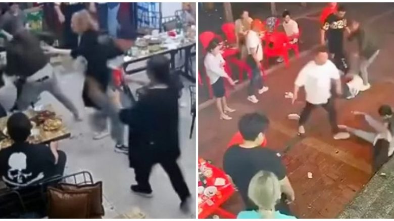 Nëntë kinezë rrahin brutalisht një grua, të pranishmit as që reagonin për ta ndihmuar – pas intervenimit të policisë arrestohen të gjithë