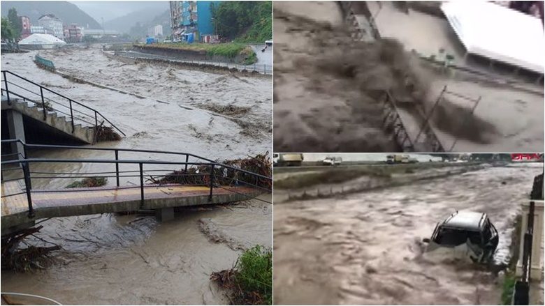 Përmbytje në provincën Kastamonu të Turqisë – shemben dy ura, rrezikohen disa zona të banuara