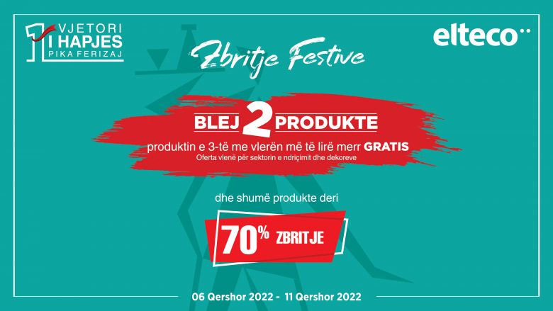 Elteco për nder të 1 vjetorit të hapjes në Ferizaj vjen me zbritje festive dhe oferta të pa rezistuara!