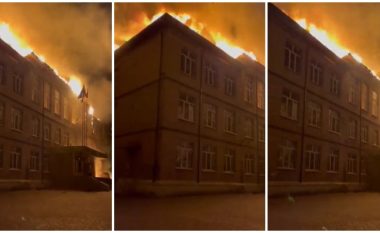 Bombardohet një shkollë në Avdiivka, zëvendësministrja e Punëve të Jashtme publikon pamjet e objektit të përfshirë nga zjarri