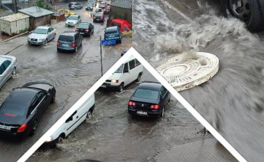 Rrebeshe shiu në Prishtinë, uji vërshon rrugën te Hani i Dilit