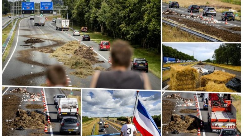 Dramë në Holandë: Fermerët bllokojnë autostradat me pleh, ndezin zjarret në rrugë