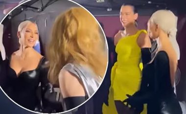 Dua Lipa e frikësuar se do të rrëzohet në sfilatën e Balenciagas, Kim Kardashian dhe Nicole Kidman shihen duke e mbështetur: Të kapim ne