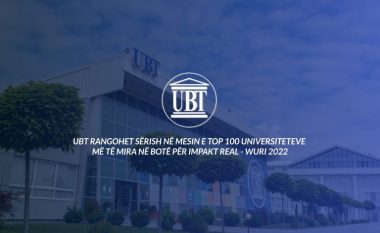 UBT rangohet sërish në mesin e top 100 universiteteve më të mira në botë për Impakt Real