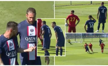 Gjithçka mund të ndodhë në futboll: Lionel Messi fitoi një penallti dhe ia dhuron Sergio Ramosit ta gjuajë