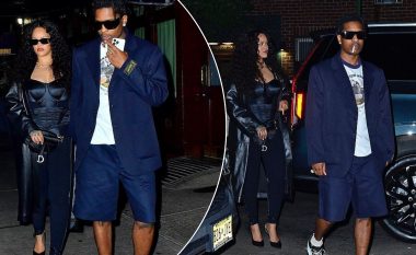 Rihanna merr vëmendje me paraqitjen teksa shihet me të dashurin ASAP Rocky gjatë një darke në New York