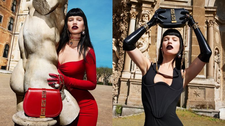 Lily James tregon anën e saj gotike në fushatën e re të markës Versace