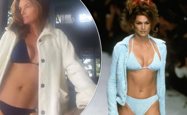 56-vjeçarja Cindy Crawford ndan një foto me bikini ku duket po aq në formë sa në vitet ’90