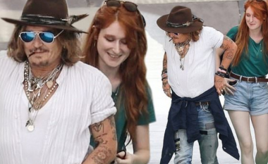 Johnny Depp fotografohet me një grua flokëkuqe gjatë turneut në Itali
