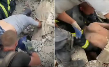 Ukraina e quan 'sulm terrorist' – momenti kur një burrë nxirret nga rrënojat e një ndërtese të goditur nga raketat ruse në Donetsk