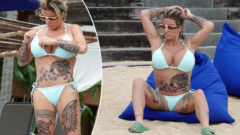 Katie Price zbulon tri tatuazhet e reja në trup gjatë pushimeve verore