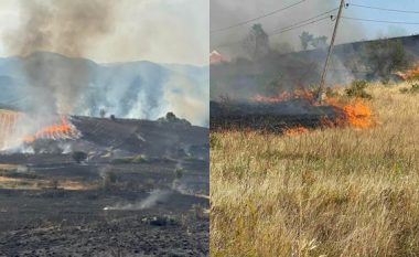 Zjarri në disa fshatra të Mitrovicës, policia thotë se ende vazhdon në përmasa të vogla