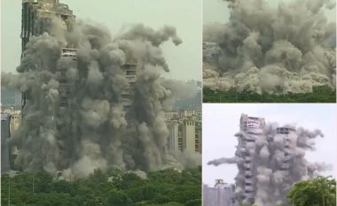 Shpërthim i kontrolluar, në Indi shemben kullat 103 metërshe – brenda 15 sekondash “zhduken”