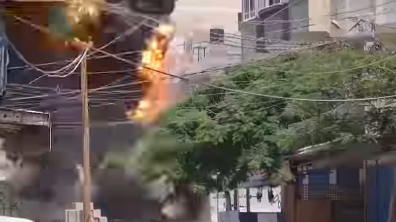 Videoja amatore shfaq momentin kur raketa e aeroplanëve izraelit, godet ndërtesën brenda të cilës gjendeshin militantët e Xhihadit Islamik