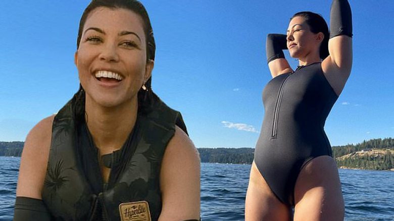Kourtney Kardashian shfaqet e mahnitshme në bikini ndërsa shijon një pasdite argëtuese në liqen