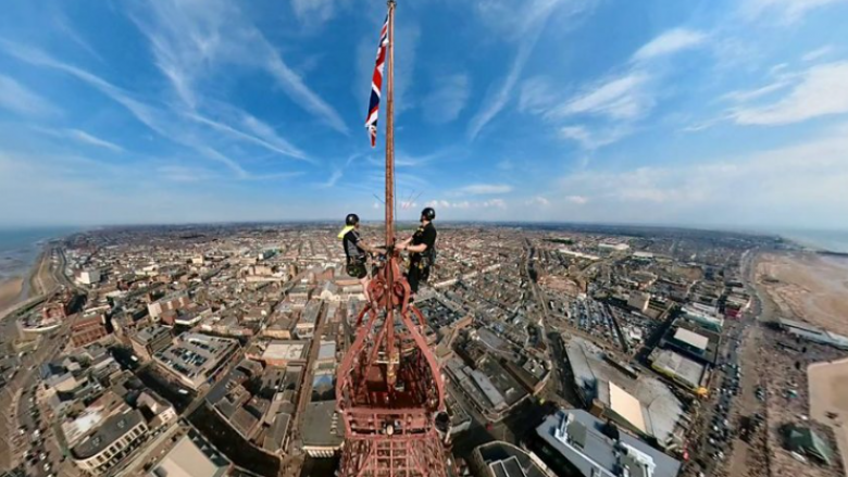 Britaniku ngjitet në një lartësi prej 158 metrave për të realizuar një selfie