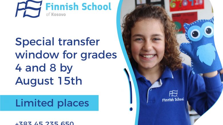 Mundësi e veçantë e transferit për klasat e 4-ta dhe 8-ta në Shkollën Finlandeze