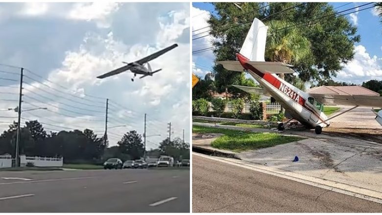 Momenti kur aeroplani i vogël përplaset në autostradë në Florida, piloti shpëton pa ndonjë lëndim serioz