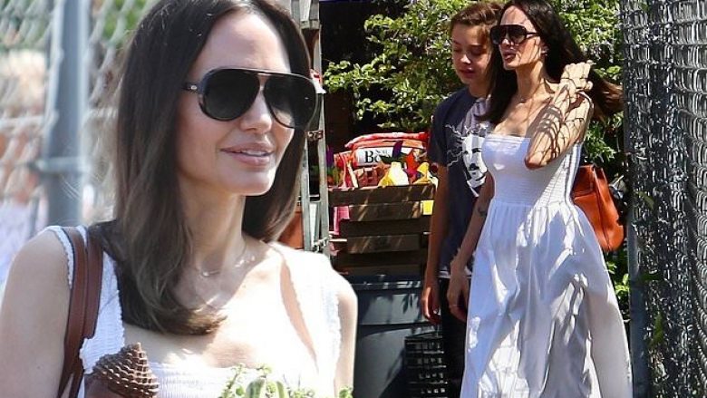 Angelina Jolie duket e freskët dhe tërheqëse, teksa fotografohet duke blerë bimë në një dyqan në Los Angeles