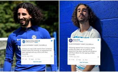 Chelsea i hakmerret Brightonit pasi e bleu Cucurellan – bën postimin e njëjtë me pak ndryshime, sikurse që bëri rivali i tyre kur e mohoi para dy ditësh transferimin