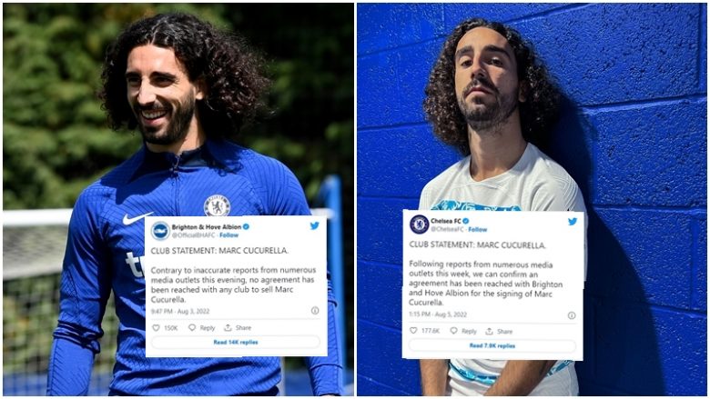 Chelsea i hakmerret Brightonit pasi e bleu Cucurellan – bën postimin e njëjtë me pak ndryshime, sikurse që bëri rivali i tyre kur e mohoi para dy ditësh transferimin