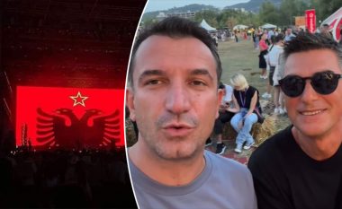 Flamuri kombëtar me yllin e komunizmit në skenën e festivalit 'Sunny Hill' në Tiranë, reagon Erion Veliaj