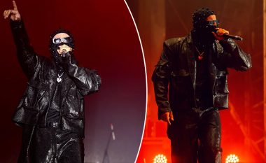 Capital T performoi i mbuluar tërësisht me maskë të zezë para publikut në Tiranë