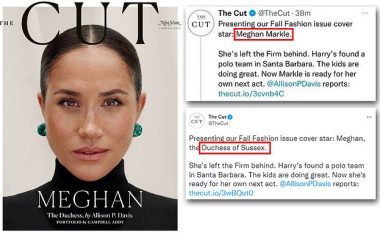 'New York Magazine' e fshin postimin ku i referohet Meghan Markle vetëm me emër e mbiemër dhe e zëvendëson atë me titullin mbretëror të saj si 'dukeshë'