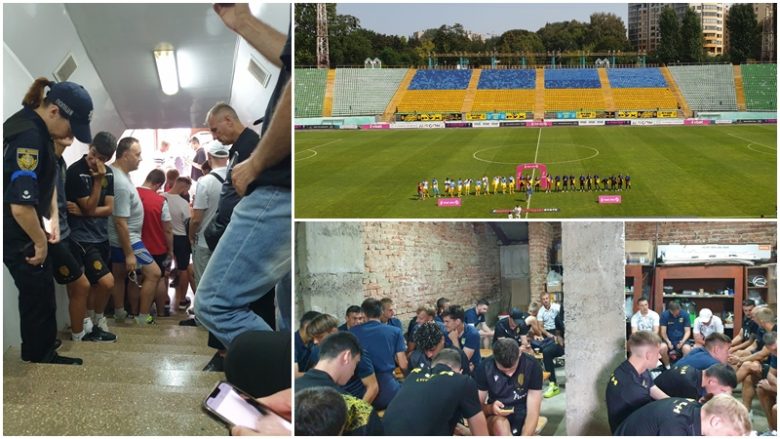 Moment tmerrues në Superligën e Ukrainës, bie alarmi për sulm ajror – futbollistët shkojnë të fshihen në bunker