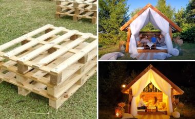 Me paleta druri mund të ndërtoni lehtë shtëpizë të bukur në kopsht