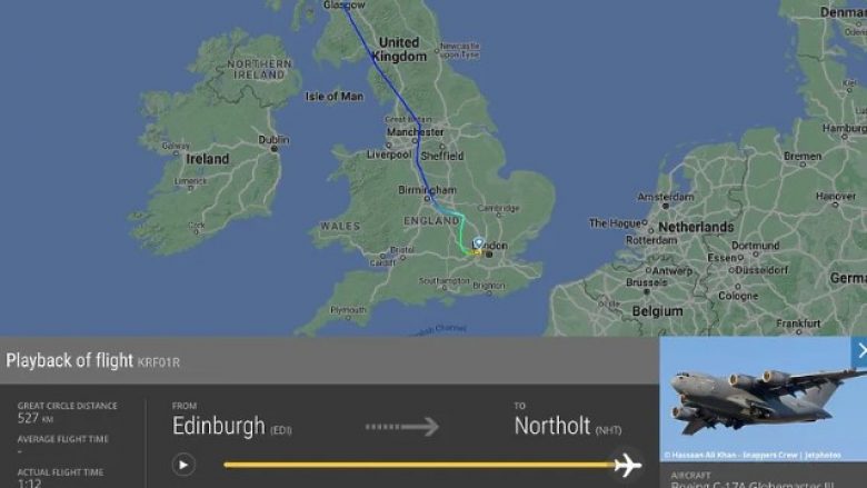 Fluturimin e fundit të Mbretëreshës Elizabeth nga Edingburgu drejt Londrës, e kanë përcjellë mbi pesë milionë njerëz  