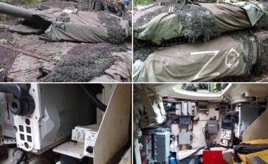 Ukrainasit sekuestrojnë tankun më modern të ushtrisë ruse, kishin tentuar ta fshehin duke e kamufluar me material që nuk detektohet nga radarët